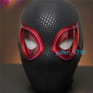 US Miles Morales Spider-Man Helmet Ring Remote Control Eyes Cosplay 1:1 Mask Toy - Picture 1 of 13
