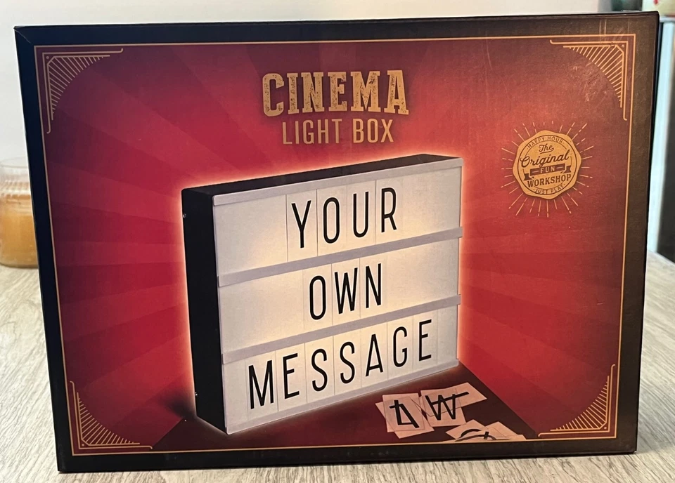 Caja de luz de cine tamaño A6 combinación LED caja de luz nocturna lámpara hágalo usted mismo letras tarjetas Foto 1 de 4