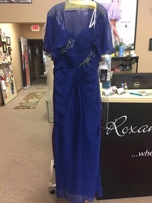Serena London 17726 Midnight Blue Chiffon Mother of the Bride Gown Dress sz 8 - Image 1 of 3