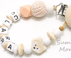 Schnullerkette Baby Geschenk Schnullerketten mit Name Name Taufe Geburt - Bild 1 von 3