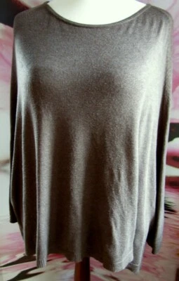 Shirt-Pullover mit weiten Flügelärmeln + Rollkrageneinsatz in Schokobraun Gr. 50 - Bild 1 von 4