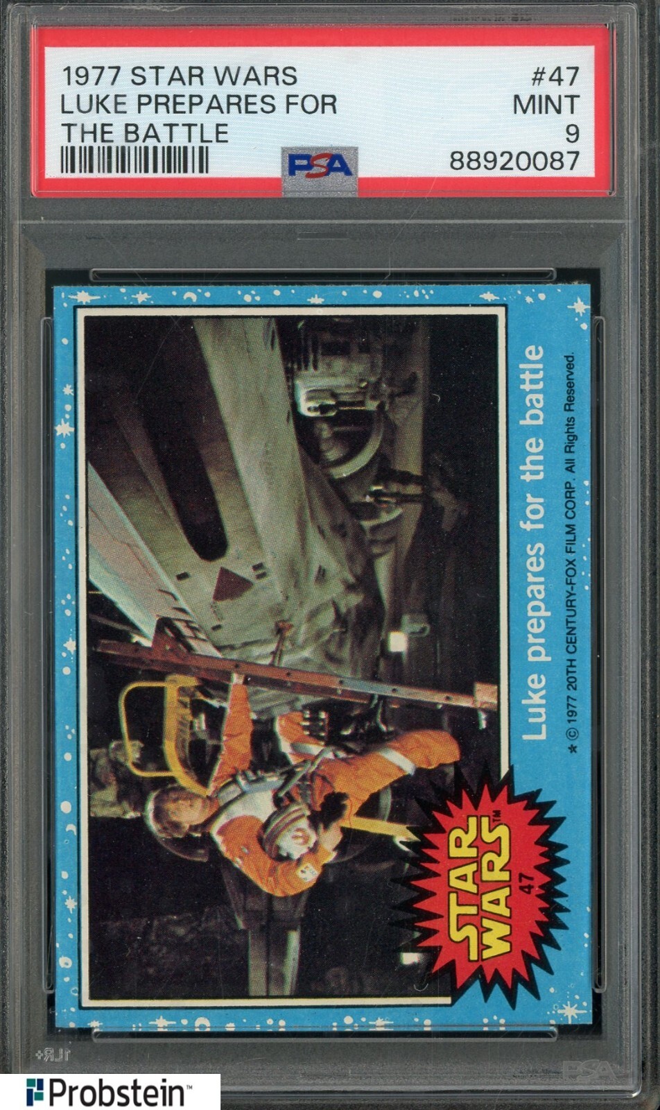 1977 Topps Star Wars #47 Luke Prepares For The Battle PSA 9 MINT