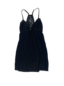 PJ Salvage Nightie Size XS Black Lace Short Sleep Chemise Dress Gown Pajamas - Picture 1 of 4