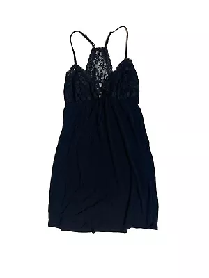 PJ Salvage Nightie Size XS Black Lace Short Sleep Chemise Dress Gown Pajamas - Image 1 of 4