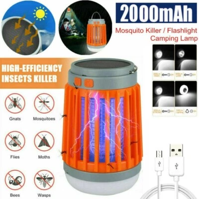 AKKU Moskito Killer UV Insektenvernichter Solar LED Lampe Mückenfalle Licht - Bild 1 von 4