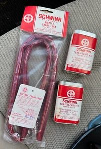 Schwinn Apple Krate Vintage Bicycle RED GLITTER Combo Chain Lock Japan SEALED - Picture 1 of 8