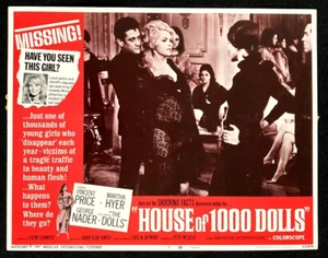 HOUSE OF 1000 DOLLS Movie Lobby Card Poster Sexy Maria Rohm AIP Sexploitation - Picture 1 of 2