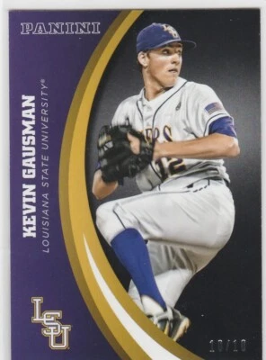 KEVIN GAUSMAN 2015 LSU PANINI COLLEGIATE #78 BLACK PARALLEL SERIAL #'D 10/10 - Image 1 of 2