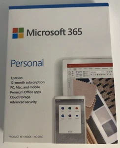Microsoft 365 Personal~12 Month Subscription~One Person~Premium Office Apps~New - Picture 1 of 4