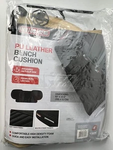 Motor Trend PU tan leather Universal Bench Cushion 61"x20.5" NEW - Picture 1 of 7