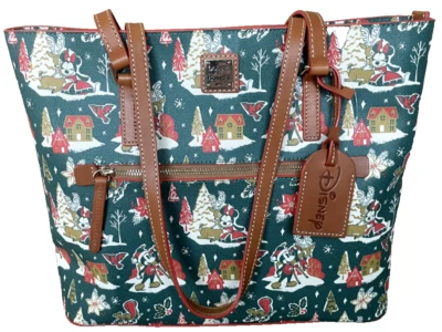 Nuevo Disney Dooney & Bourke Mickey Minnie Verde Navidad Vacaciones Bolso CarteraA Foto 1 de 4