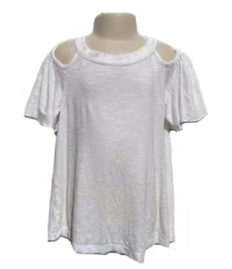 USED Rewind Girls White Short Sleeve Shirt Blouse Size S (7/8) - Picture 1 of 3