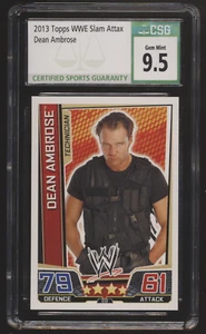 2013 Topps WWE Slam Attax Dean Ambrose RC Rookie CSG 9.5 AEW - Picture 1 of 2