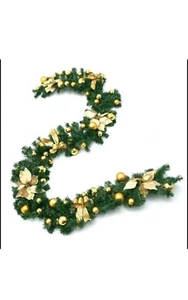 6ft Christmas Garland Decoration for Stairs Fireplace Christmas Decoration Xmas - Picture 1 of 4