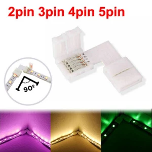 5 PCS L Shape Solderless Corner Connector For 5050 3528 RGB 5630 LED Strip Light - Picture 1 of 15