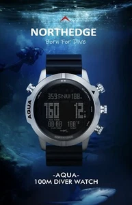 NORTHEDGE AQUA Men's Smart SCUBA Diving Computer Depth Compass Watch USA STOCK - Picture 1 of 10