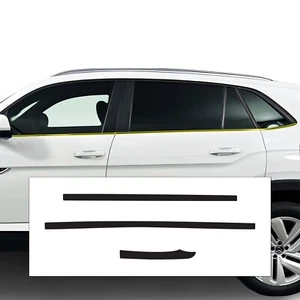 Fits VW Atlas Cross 20-24 Side Window Chrome Delete Decal Blackout Vinyl Trim - Picture 1 of 6