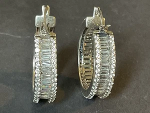 FUZION CREATIONS FZN Creolen Sterling Silber klare Edelsteine FZN 925 CN - Bild 1 von 5