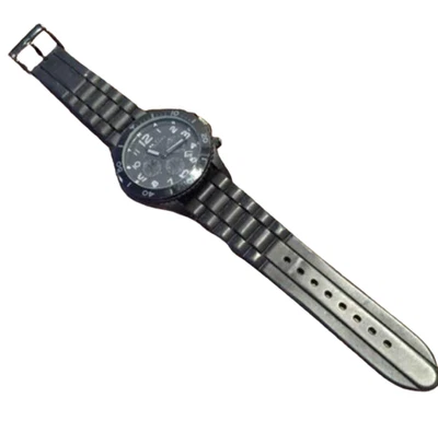 Orologio Uomo Marc Jacobs Quadrante Nero Acciaio Inox Crono Quarzo MBM2583 USATO - Immagine 1 di 3