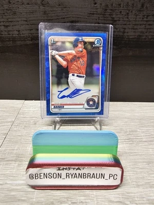 2020 Bowman Chrome Sapphire Edition Prospect Auto Colin Barber #BSPA-CB Auto - Image 1 of 3