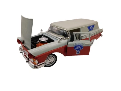 Ford Courier 1957 sedán de colección diecast escala 1/18 Road Signature entrega blanco/rojo Foto 1 de 4