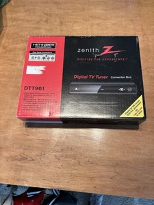 ZENITH Digital TV Tuner Converter Box DTT900 Remote Manual & Cables New in Box - Picture 1 of 4
