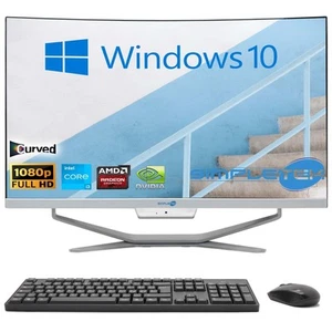 All IN One I3 6° Gen 24 " Curved Win 10 RAM 8GB SSD 120GB PC Hard Editing Gaming - Picture 1 of 8