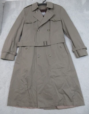 Gabardina Oakton Ltd para hombre 44 X-larga caqui con cinturón doble pecho forro con cremallera Foto 1 de 4