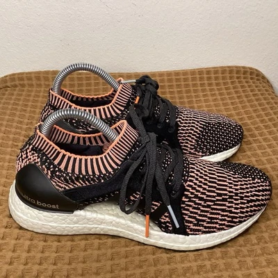 Adidas Ultraboost X Shoes Women's Size 7 Running Orange Black Athletic MISSMATCH - Image 1 of 4