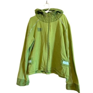 American Girl Kicken' Back green lightweight jacket hooded embroidered Size L - Picture 1 of 7