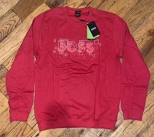 BOSS Red Sweatshirt with Graphic Logo - Picture 1 of 2