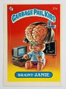 1985 Garbage Pail Kids GPK - Series 1 - Matte #27a BRAINY JANIE (EX) SEE PICS! - Picture 1 of 8