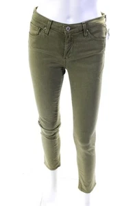 AG Adriano Goldschmied Womens Cotton Buttoned Skinny Leg Pants Green Size EUR26 - Picture 1 of 7