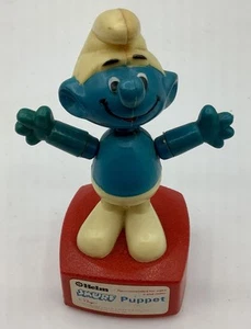 Vintage Peyo Smurf Push-up Puppet Toy C1980 Galoob, HK. RARE collectable - Picture 1 of 22