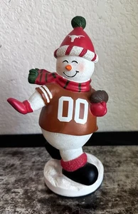 TEXAS LONGHORN 9" SNOWMAN ACTION FIGURE HOLDING FOOTBALL 00 ON JERSEY - Picture 1 of 6