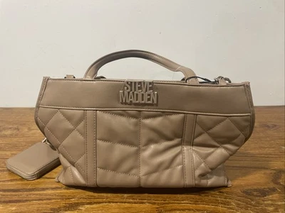 Steve Madden Mushroom Belia quilted Satchel Brand New With Tags - Image 1 of 4