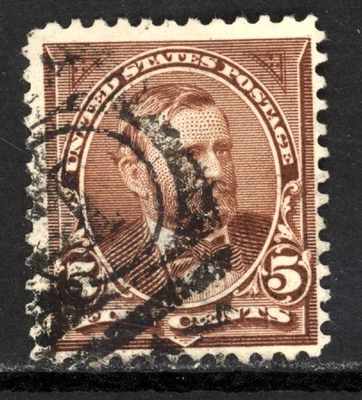SCOTT 255 1894 5 CENT GRANT REGULAR ISSUE USED F-VF! - Image 1 of 2