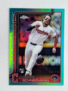 2025 Topps Chrome Daniel Scheemann RC Aqua Refractor /199 Parallel #43 Guardians - Picture 1 of 8