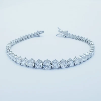 BRACCIALE TENNIS a SCALARE in ARGENTO 925 RODIATO in ORO BIANCO - Immagine 1 di 4