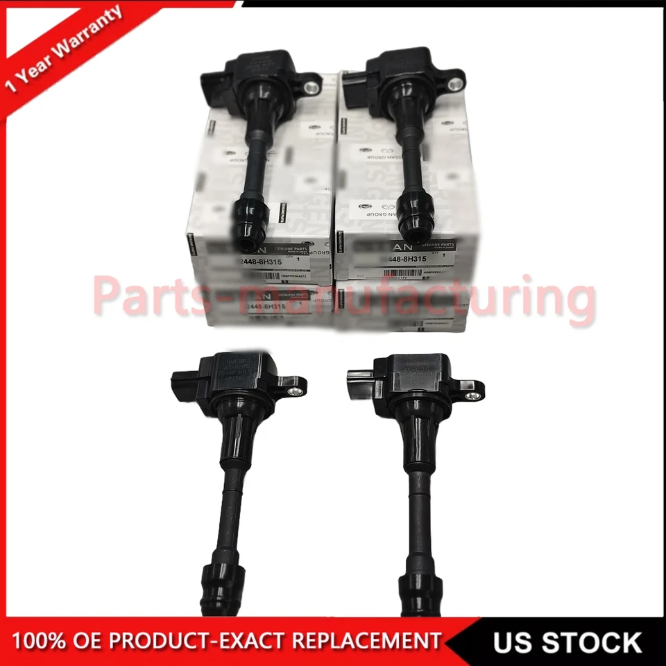 NEW 4 IGNITION COIL FOR 2002 2003 2004 2005-06 NISSAN ALTIMA SENTRA 22448-8H315 Foto 1 de 4