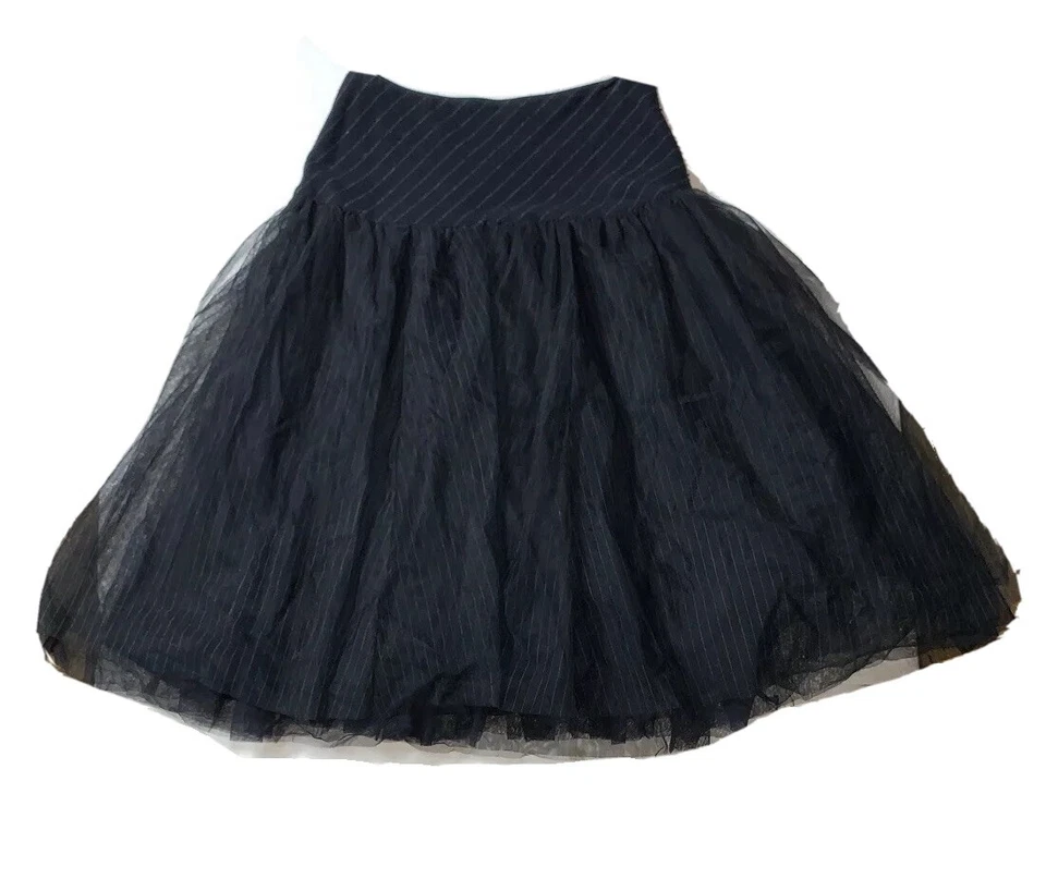 De segunda mano - Falda a rayas transparentes con cremallera lateral en capas Lilith para mujer (talla M/40) Foto 1 de 4