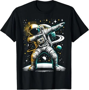 Astronaut Dabbing in Space Galaxy Adventure T-Shirt - Picture 1 of 2