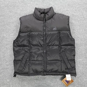 Colorado Vest Mens Large Puffer Down Quilted Full Zip Black Logo Outdoor Jacket - Picture 1 of 15