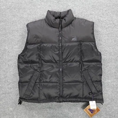 Colorado Vest Mens Large Puffer Down Quilted Full Zip Black Logo Outdoor Jacket - Image 1 of 4