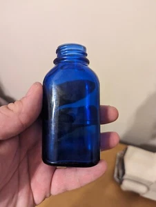 Vintage GENUINE PHILLIPS MILK OF MAGNESIA EMPTY cobalt Blue Glass - Picture 1 of 6