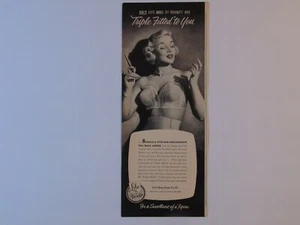 1952 LIFE FORMFIT BRA Triple Fitted To You vintage art print ad - Picture 1 of 1