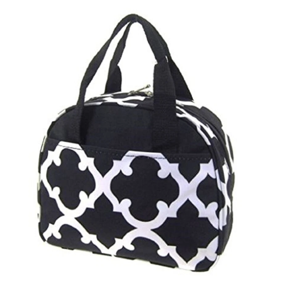 Caja de almuerzo escolar aislada niña niños niños adultos bolsa de trabajo quatrefoil azteca Foto 1 de 3