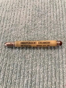 Vintage Bullet Pencil: Independent Creamery - Kansas City, MO with pocket clip - Picture 1 of 4