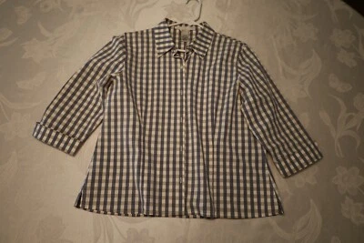 Blusa elástica quadriculada esportiva Geoffrey Beane tamanho 12 - Imagem 1 de 4