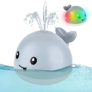 Baby Bath Toys, Whale Automatic Water Spray Bath Toys (With LED Lights), Inducti - Picture 1 of 12